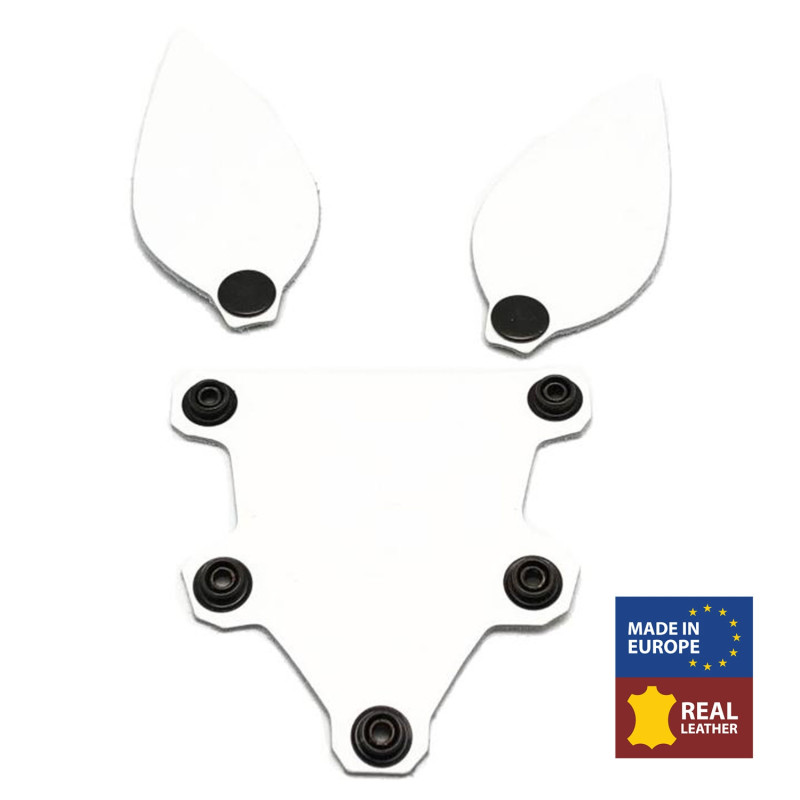 The Red PUPPY SET OREILLES ET LANGUE EN CUIR BLANC